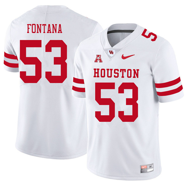 2018 Men #53 Alex Fontana Houston Cougars College Football Jerseys Sale-White